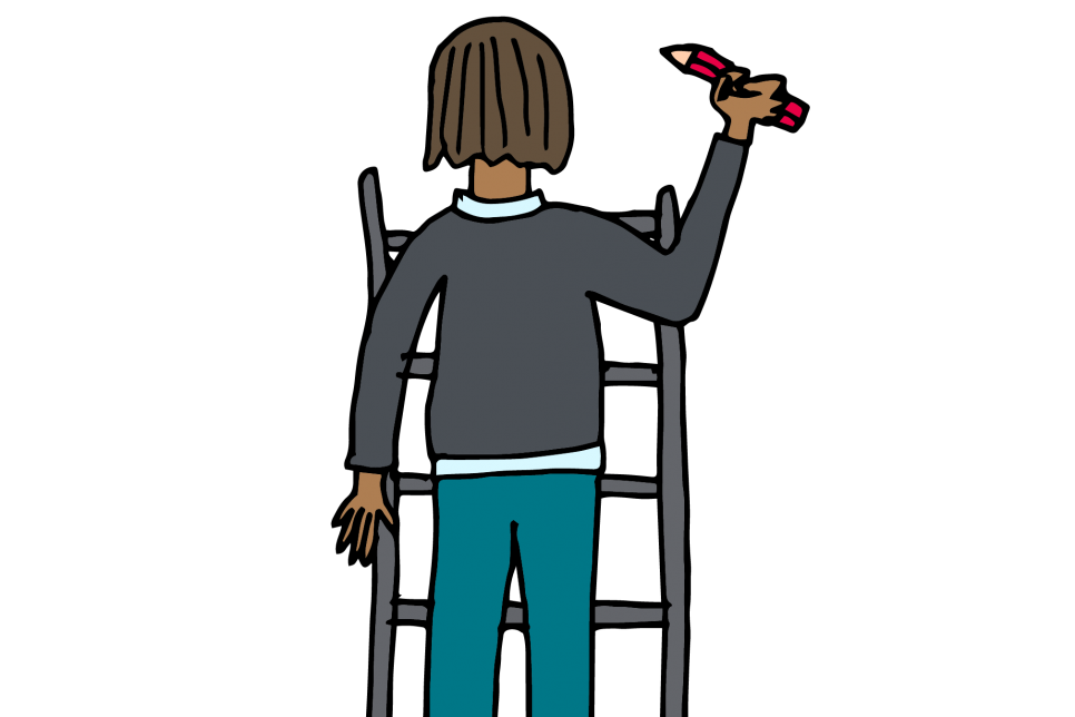 illustration of person on ladder
